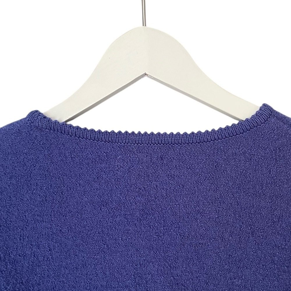 THE TOG SHOP Cardigan Vtg 100% Wool Button Up Periwinkle Blue Purple Women L - Picture 7 of 13